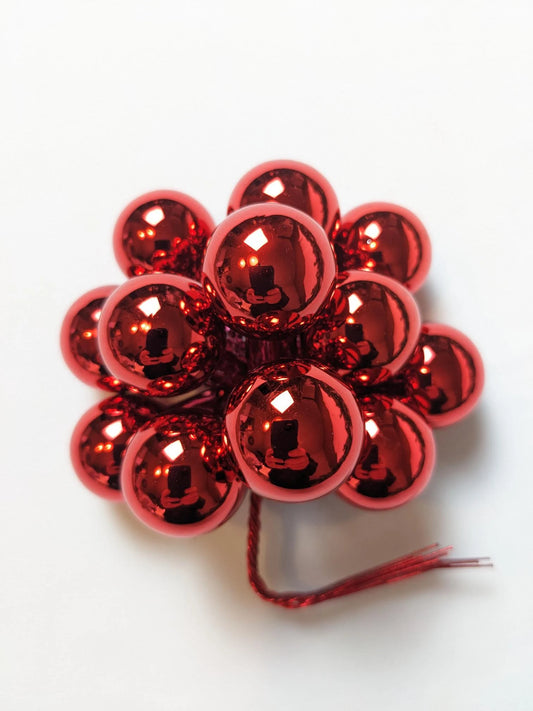 Red Ball Christmas Ornament Picks