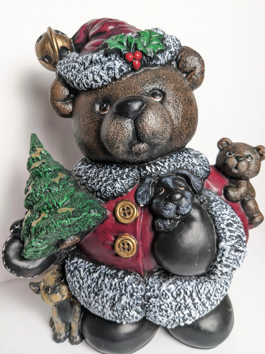 Vintage Ceramic Christmas Santa Bear