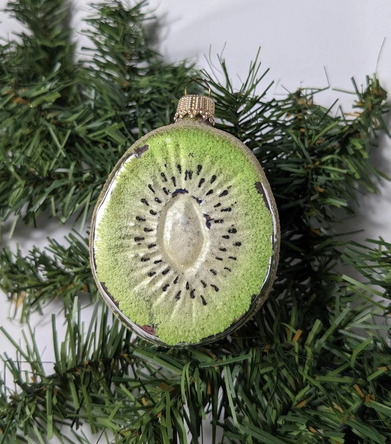 Vintage Kurt Adler Kiwi Glass Christmas Ornament