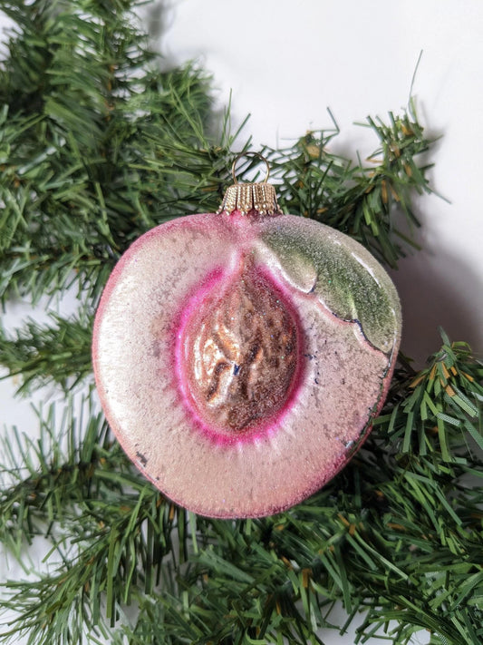Vintage Glass Plum Christmas Ornament