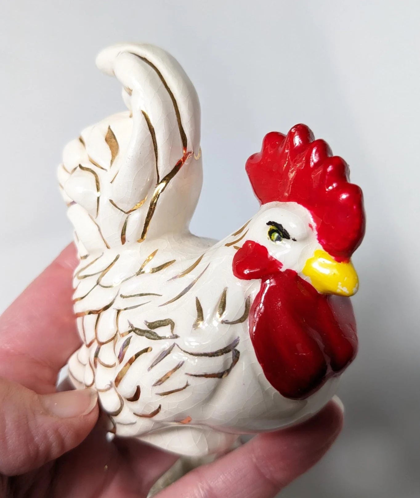 Vintage Ceramic Rooster & Chicken Figurines