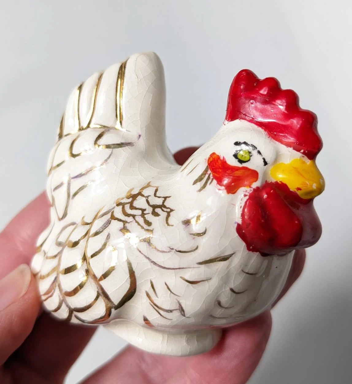 Vintage Ceramic Rooster & Chicken Figurines