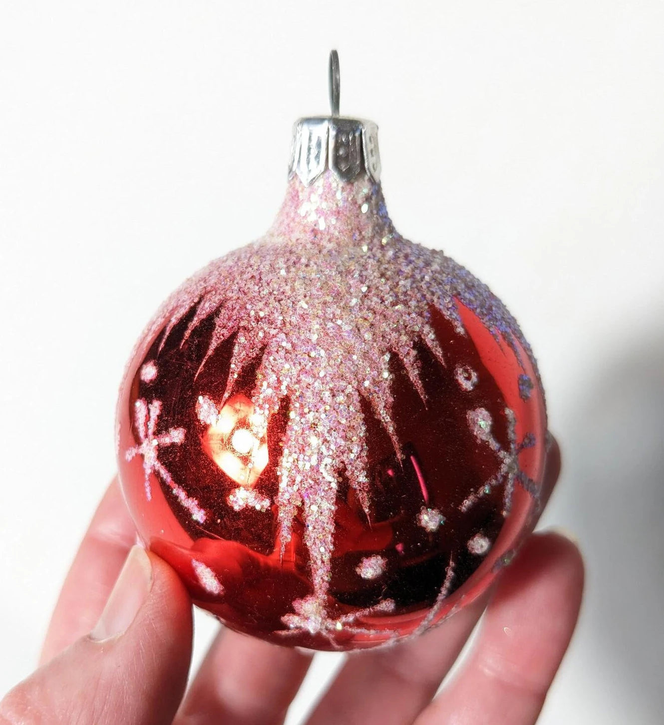 Red Glass Christmas Ornament Set