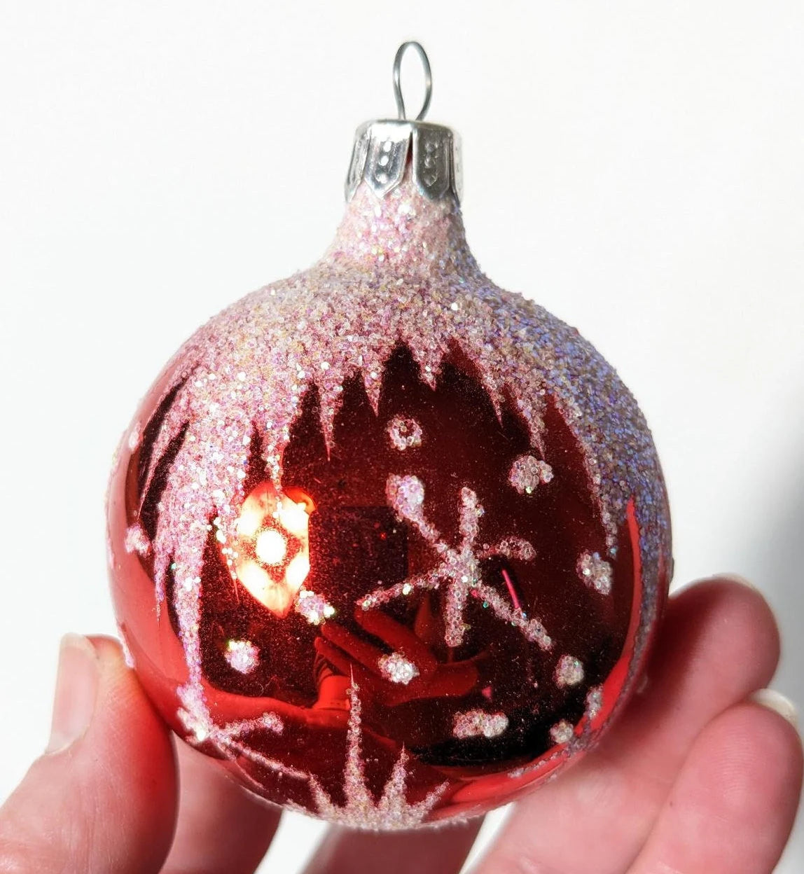 Red Glass Christmas Ornament Set