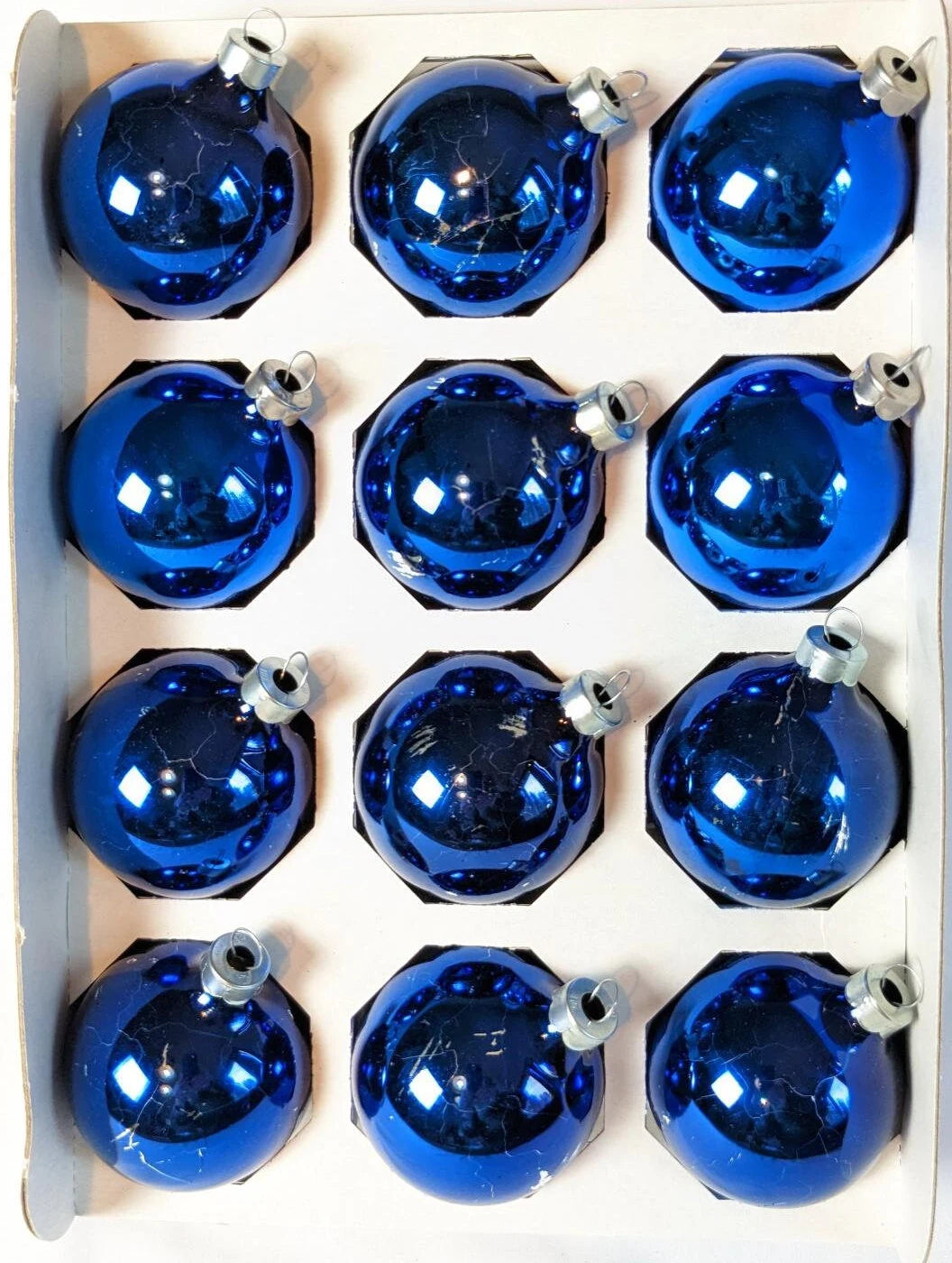 Vintage Blue Glass Christmas Ornaments