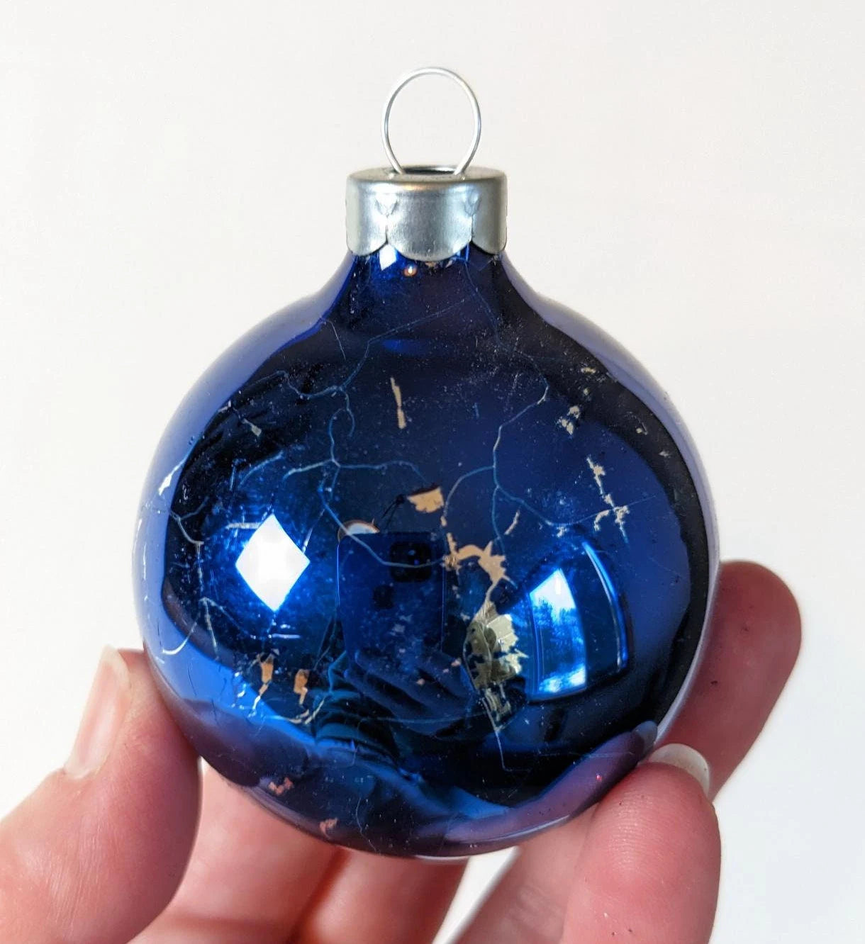 Vintage Blue Glass Christmas Ornaments