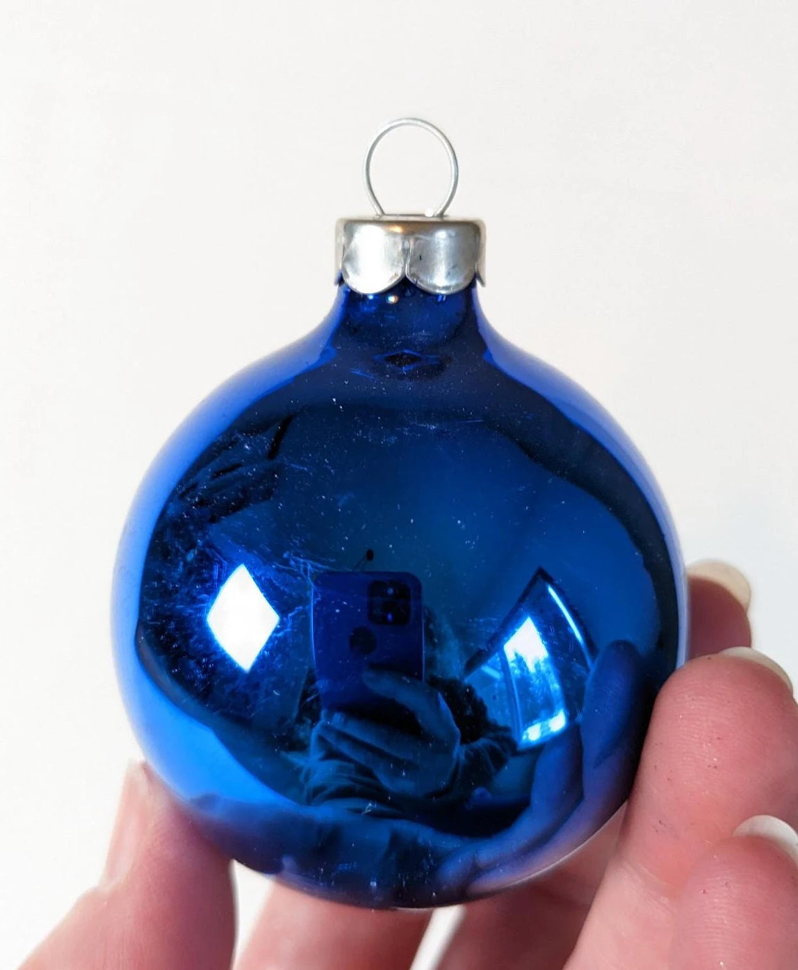 Vintage Blue Glass Christmas Ornaments