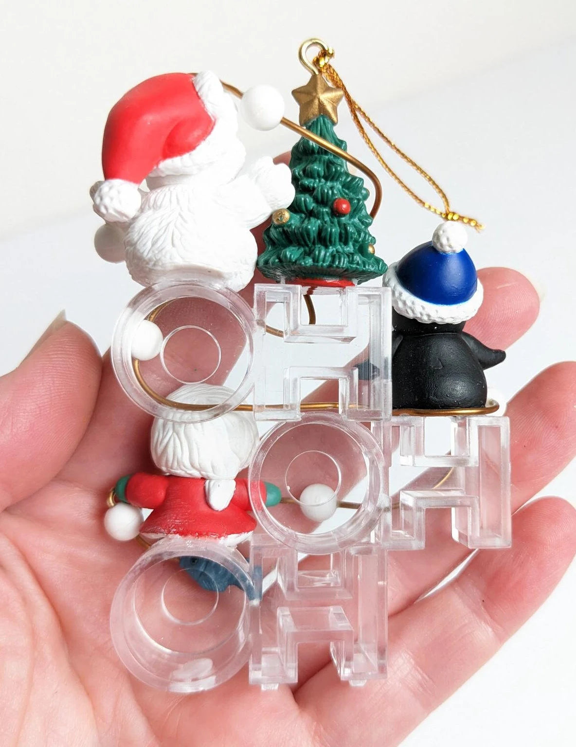 Vintage HO HO HO Christmas Ornament