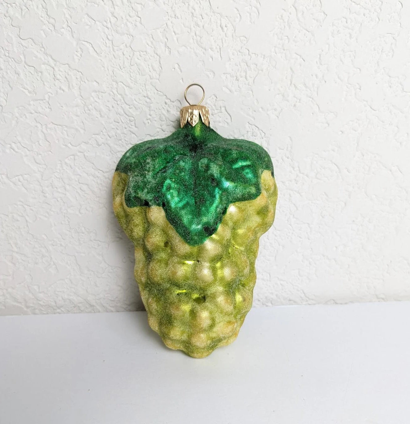 Large Green Grape Cluster Glass Christmas Ornament