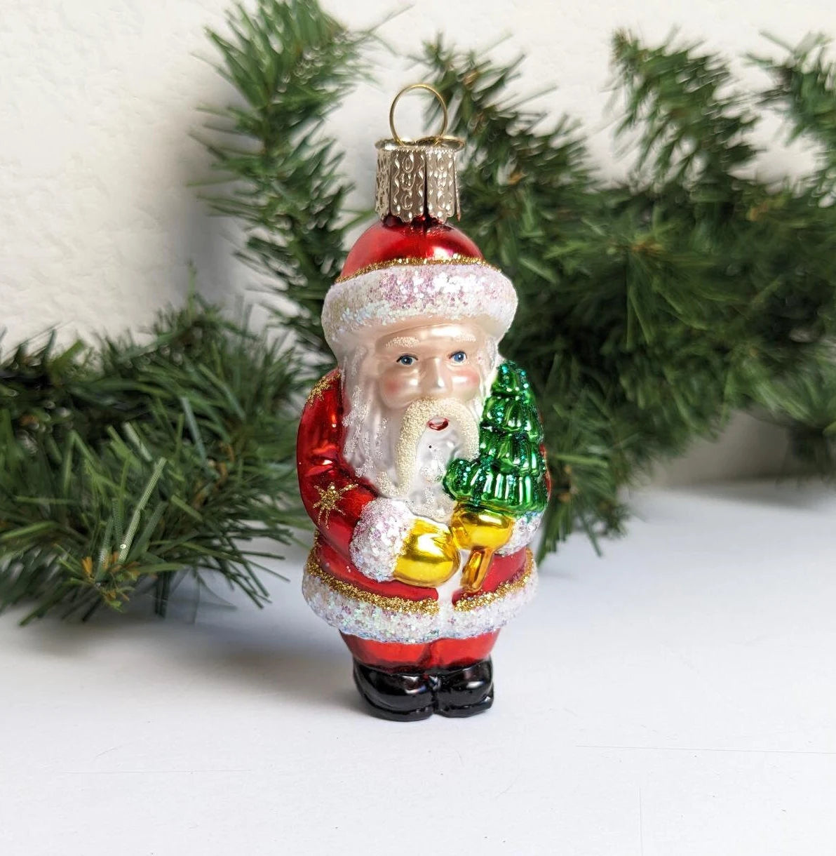 Santa Claus with Tree Old World Christmas Ornament – Petal Pushers Nursery