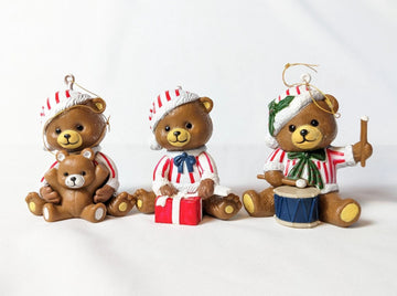 Vintage Bear Christmas Ornaments