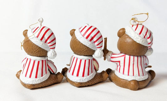 Vintage Bear Christmas Ornaments