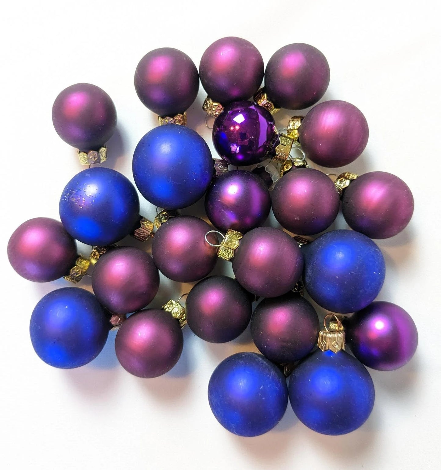 Purple Glass Christmas Ornament Set