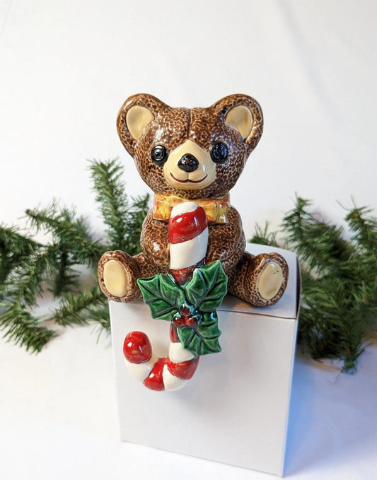 Vintage Teddy Bear Christmas Stocking Holder