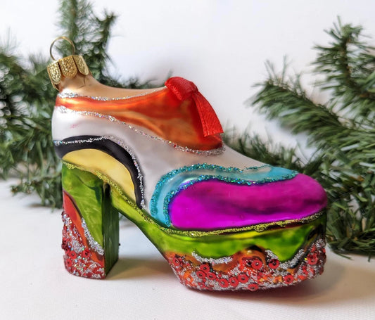 Psychedelic Platform Groovy Shoe Christmas Ornament