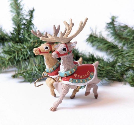 Vintage Prancer & Vixen Christmas Ornaments