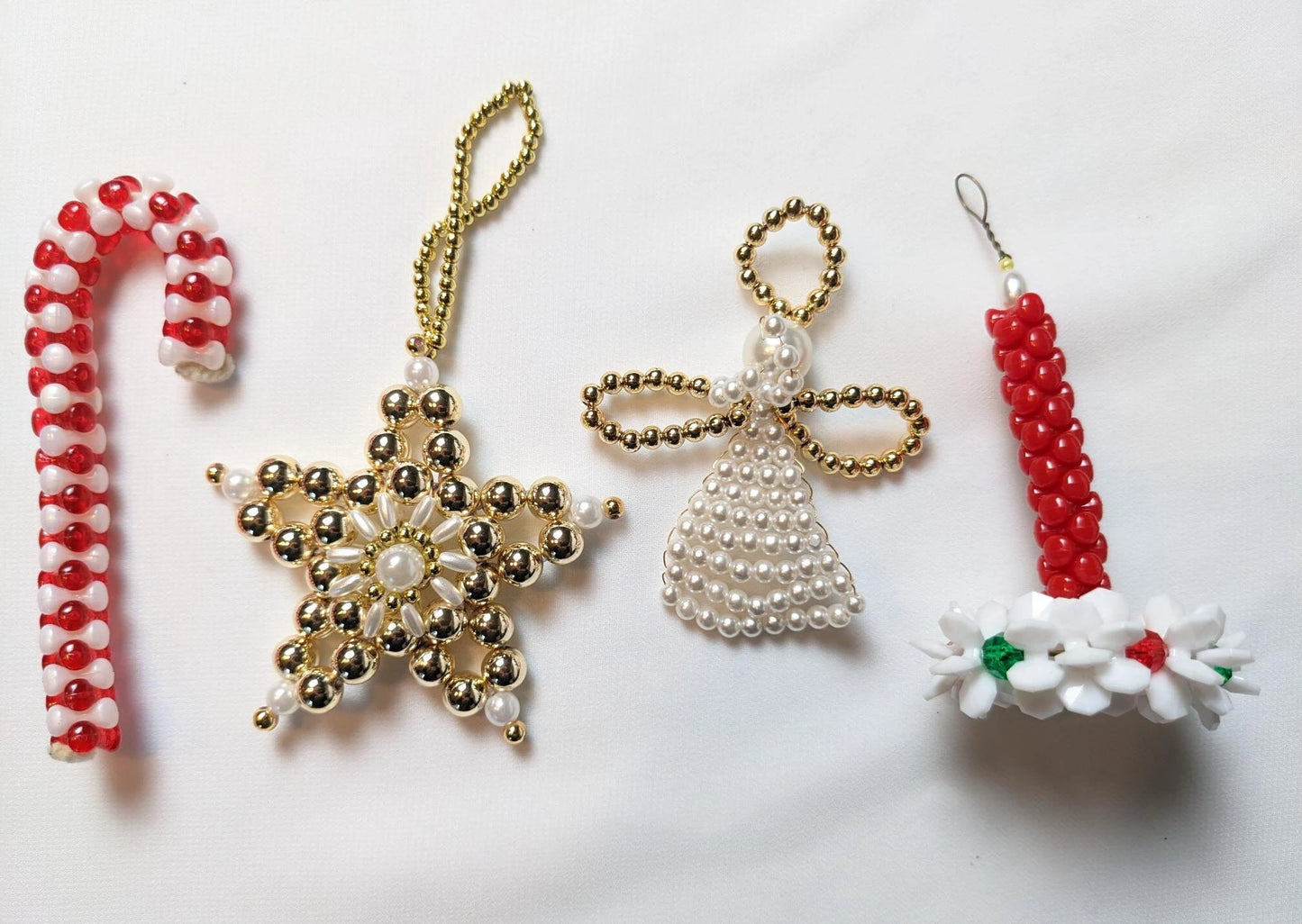 Vintage Set of Beaded Christmas Ornaments