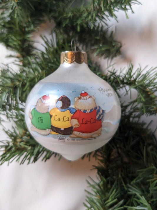 Vintage Shirt Tales Glass Teardrop Christmas Ornament