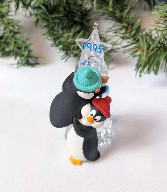 Vintage Friendly Boost Penguin Christmas Ornament