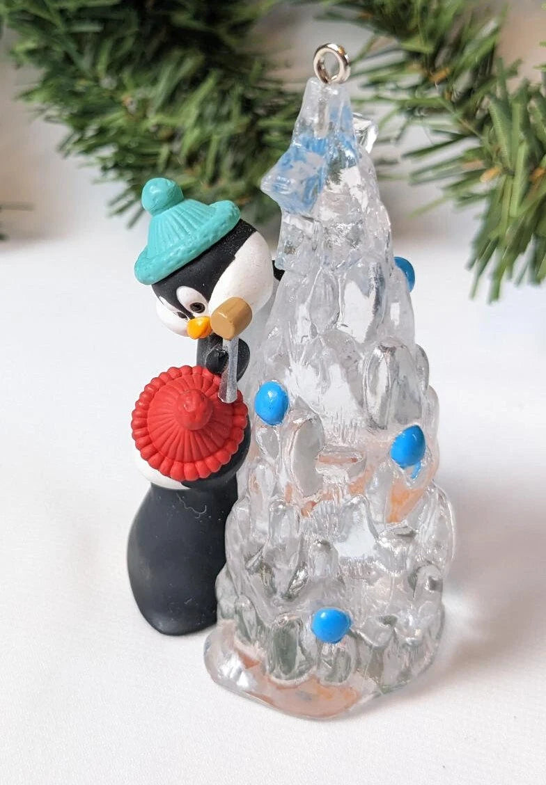 Vintage Friendly Boost Penguin Christmas Ornament