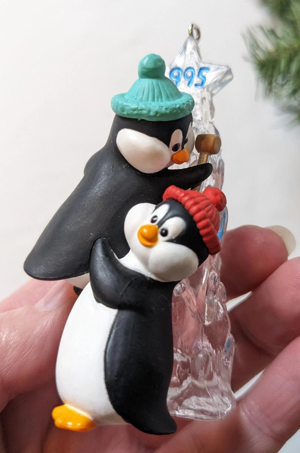 Vintage Friendly Boost Penguin Christmas Ornament