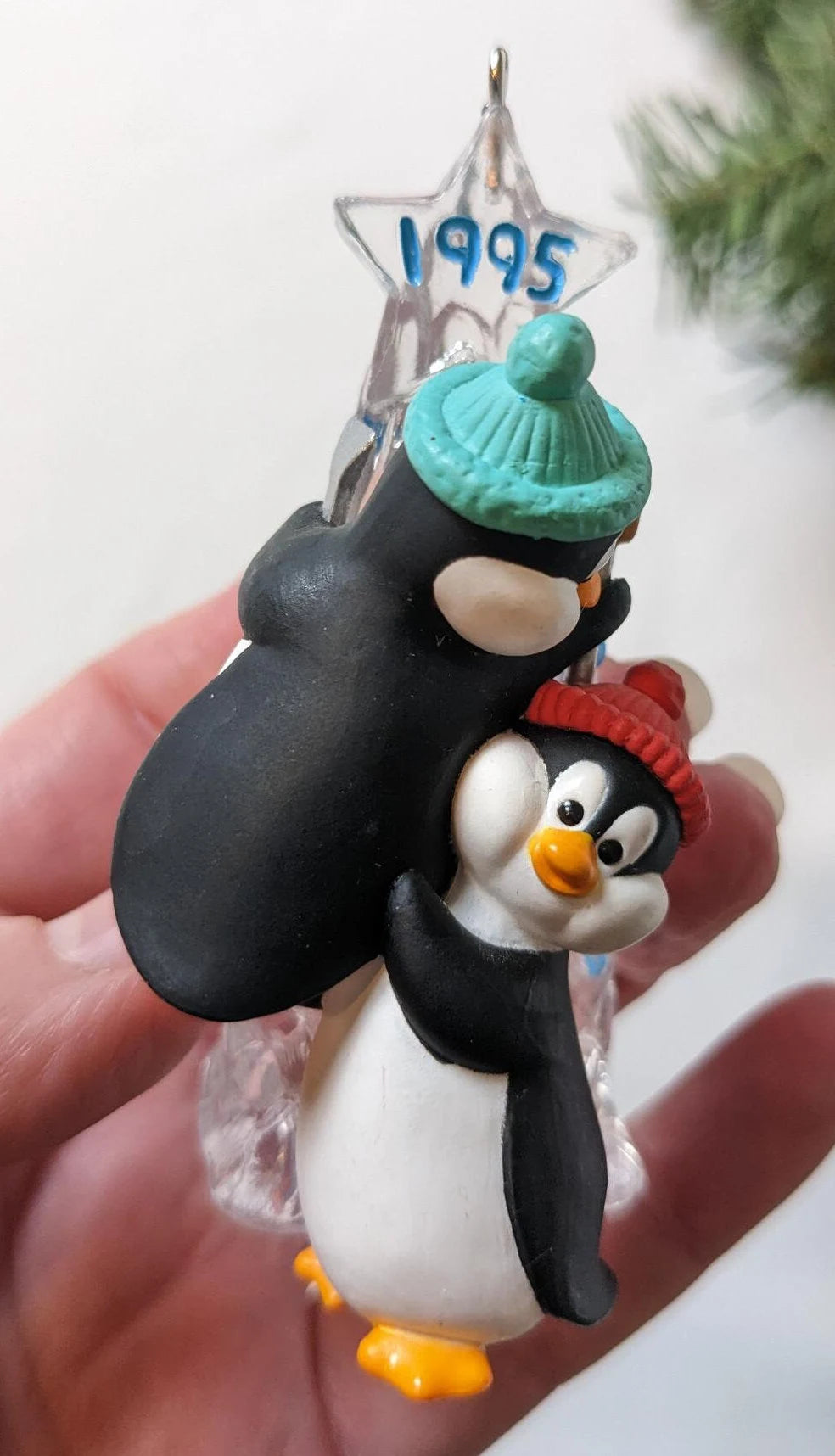 Vintage Friendly Boost Penguin Christmas Ornament