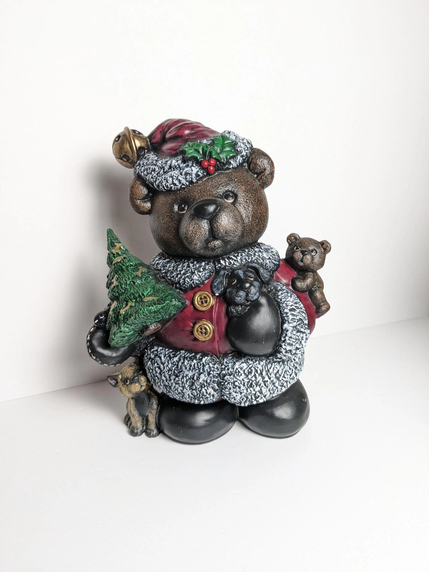 Vintage Ceramic Christmas Santa Bear