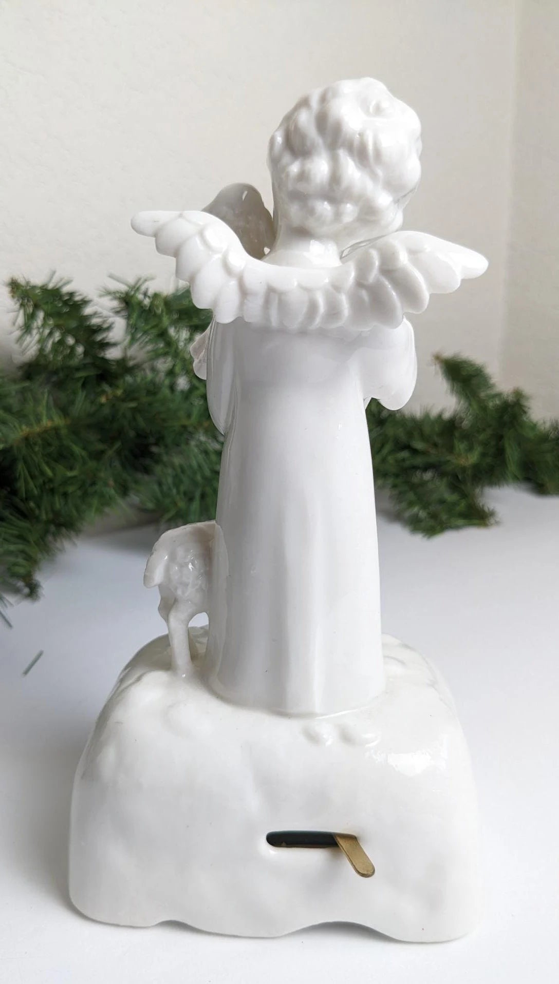 Vintage Japan Angel & Lambs Christmas Music Box