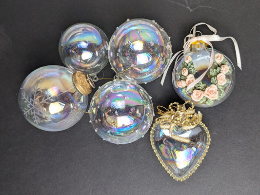 Vintage Iridescent Christmas Ornaments