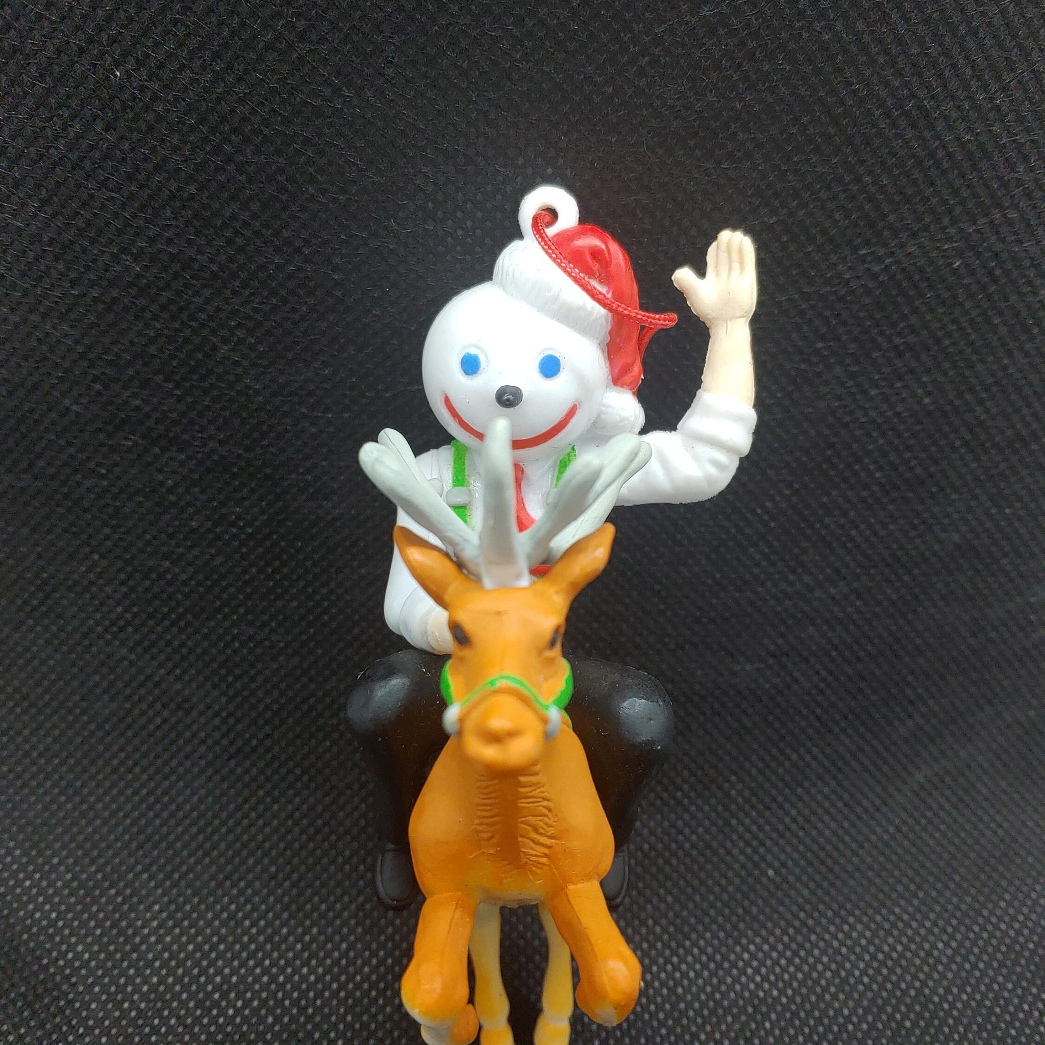 Vintage Jack in the Box Riding Reindeer Christmas Ornament