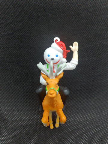 Vintage Jack in the Box Riding Reindeer Christmas Ornament