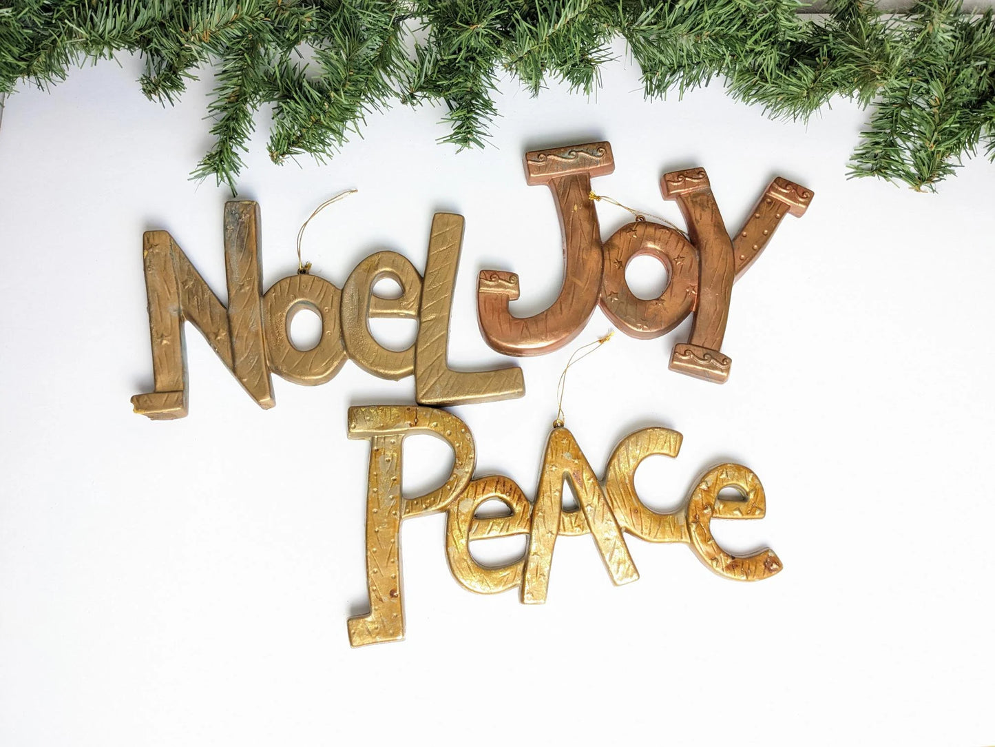 Joy Noel Peace Christmas Ornaments