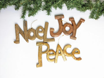 Joy Noel Peace Christmas Ornaments