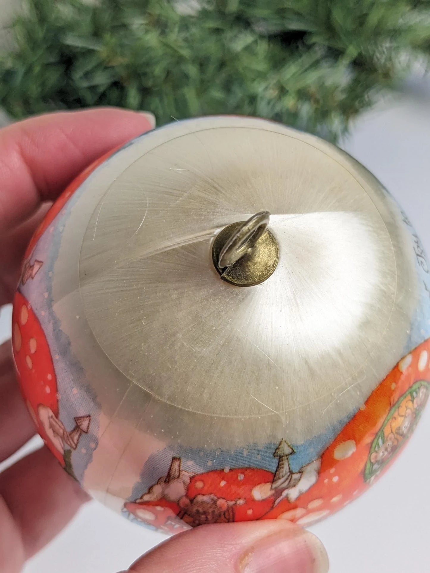 Vintage 1981 Joy to the World Satin Christmas Ornament