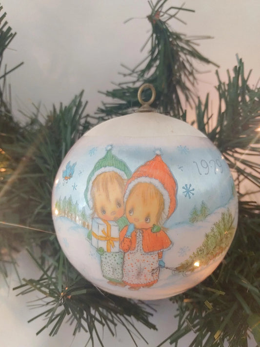 Vintage Hallmark 1979 Betsey Clark Satin Ball Ornament