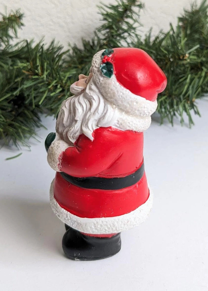 Vintage Santa Claus and Kitty Cat Figurine