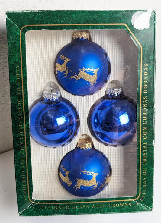 Vintage Krebs Cobalt Blue Ornaments