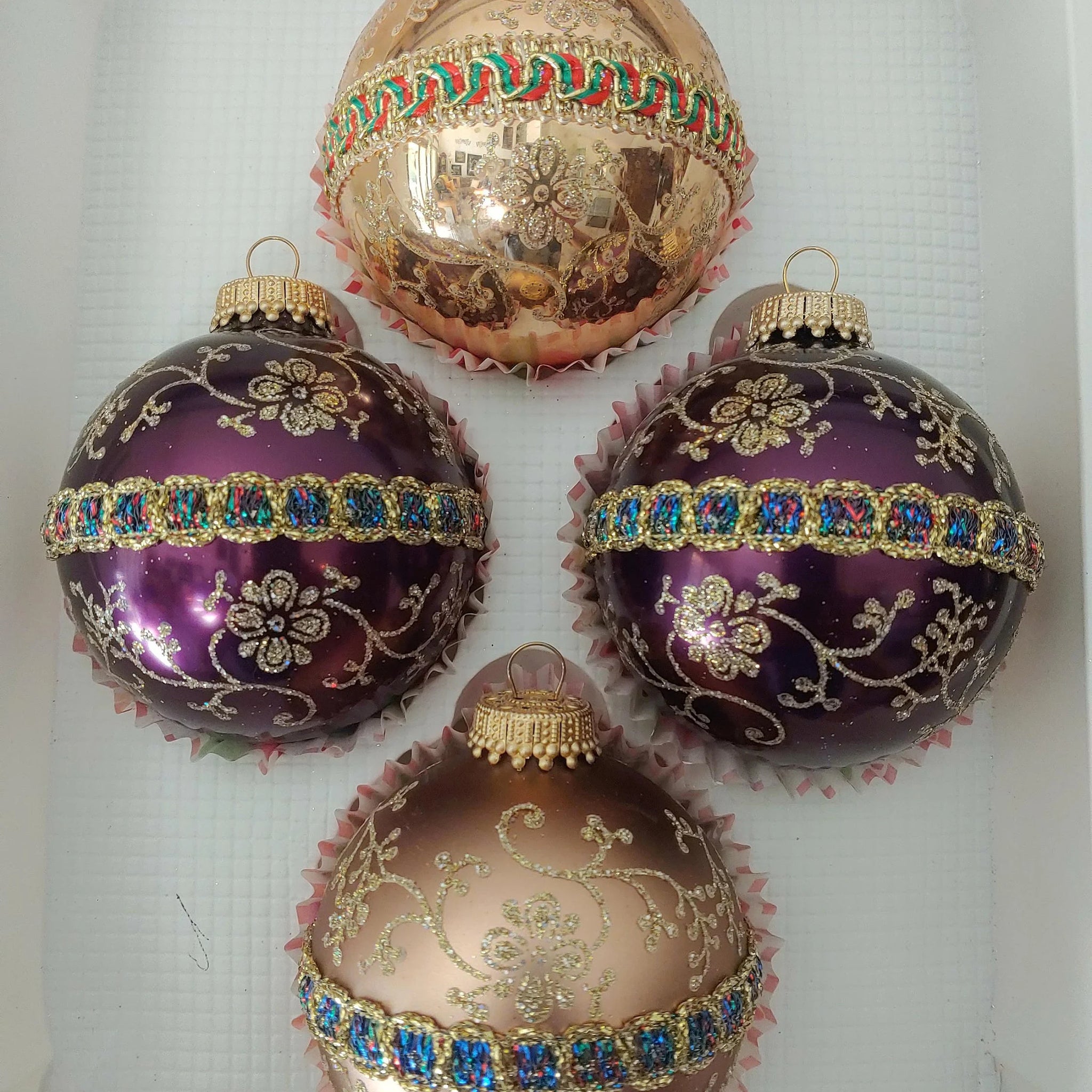 Vintage Krebs Victorian Christmas Ornaments