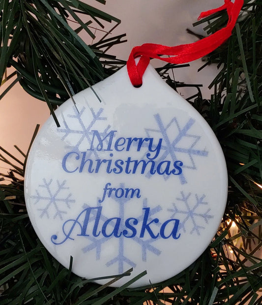 Angel Over Alaska Christmas Ornament