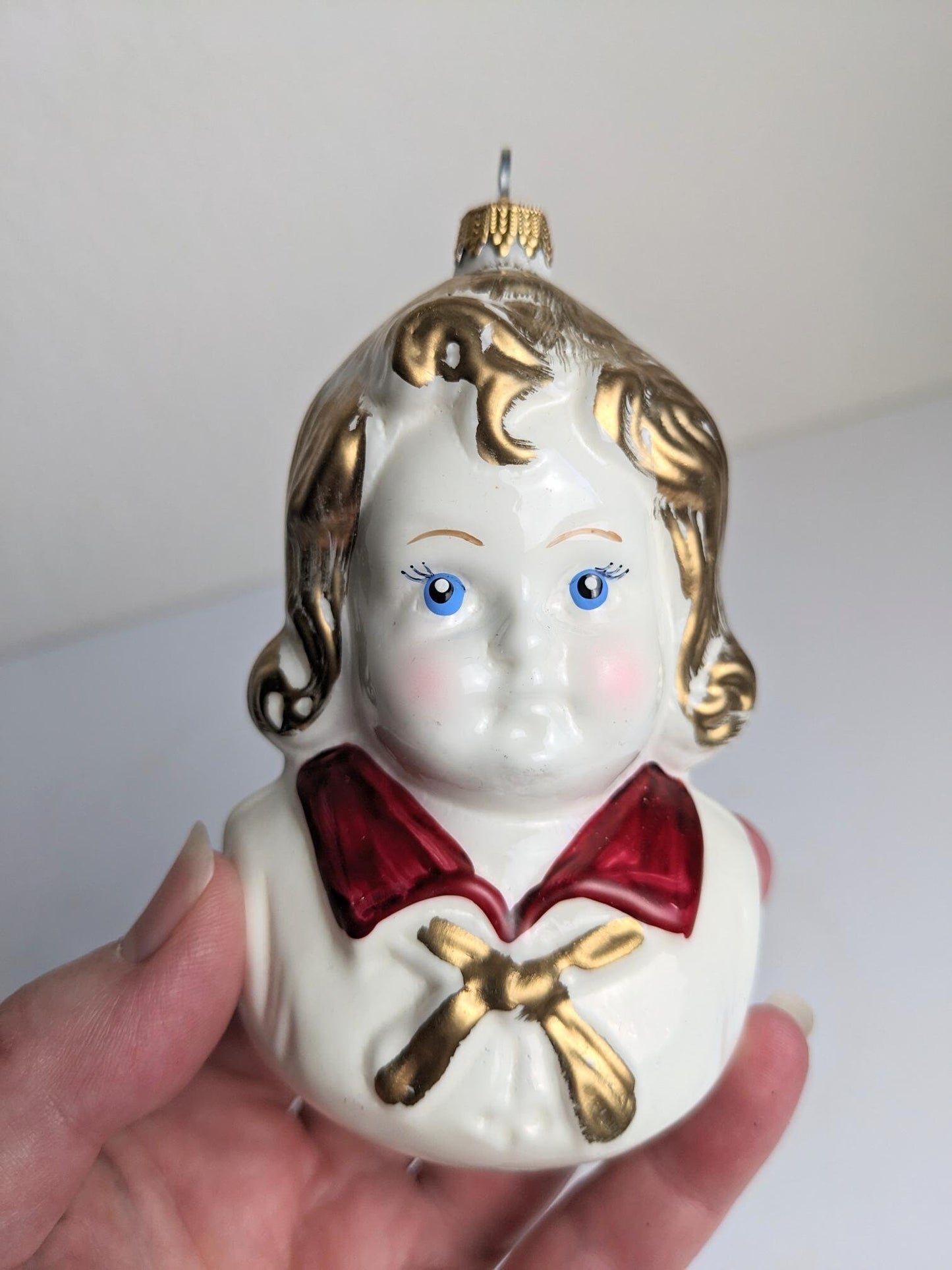 Vintage Lauscha Glas Girl Christmas Ornament, Made in Germany