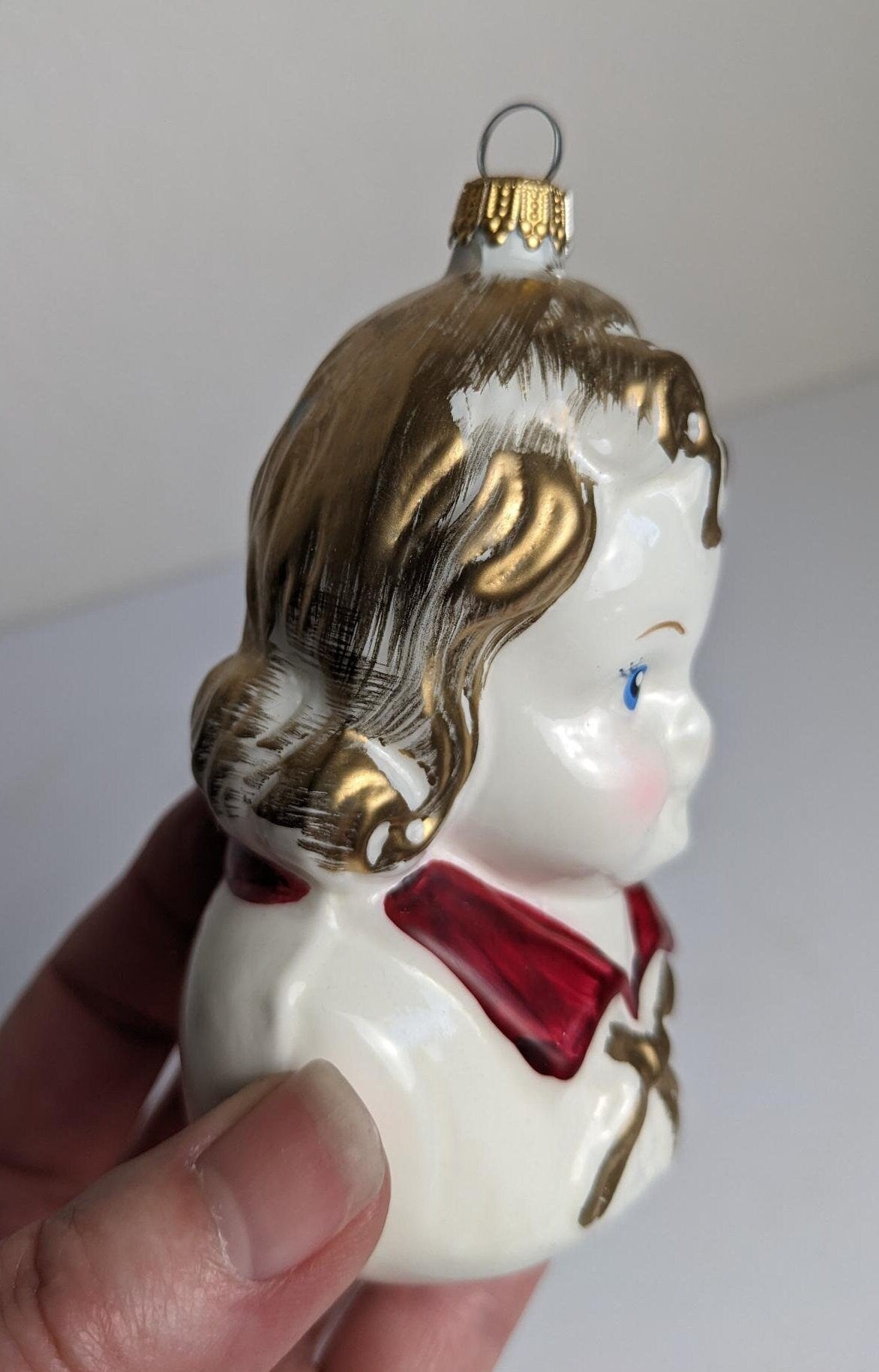 Vintage Lauscha Glas Girl Christmas Ornament, Made in Germany