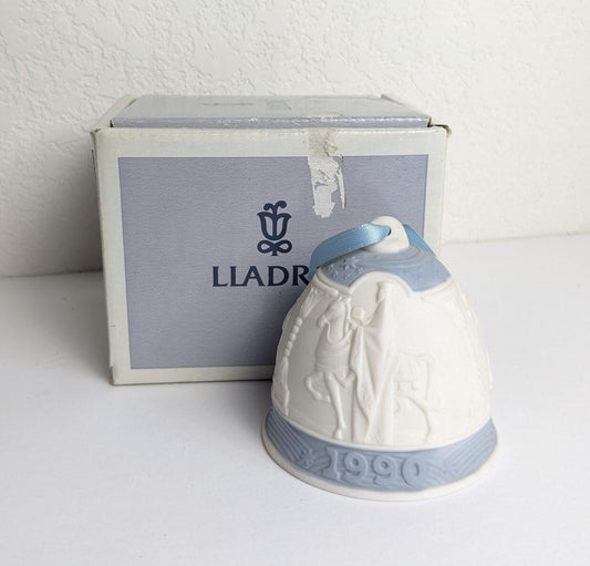 Vintage 1990 Lladro Christmas Bell Ornament