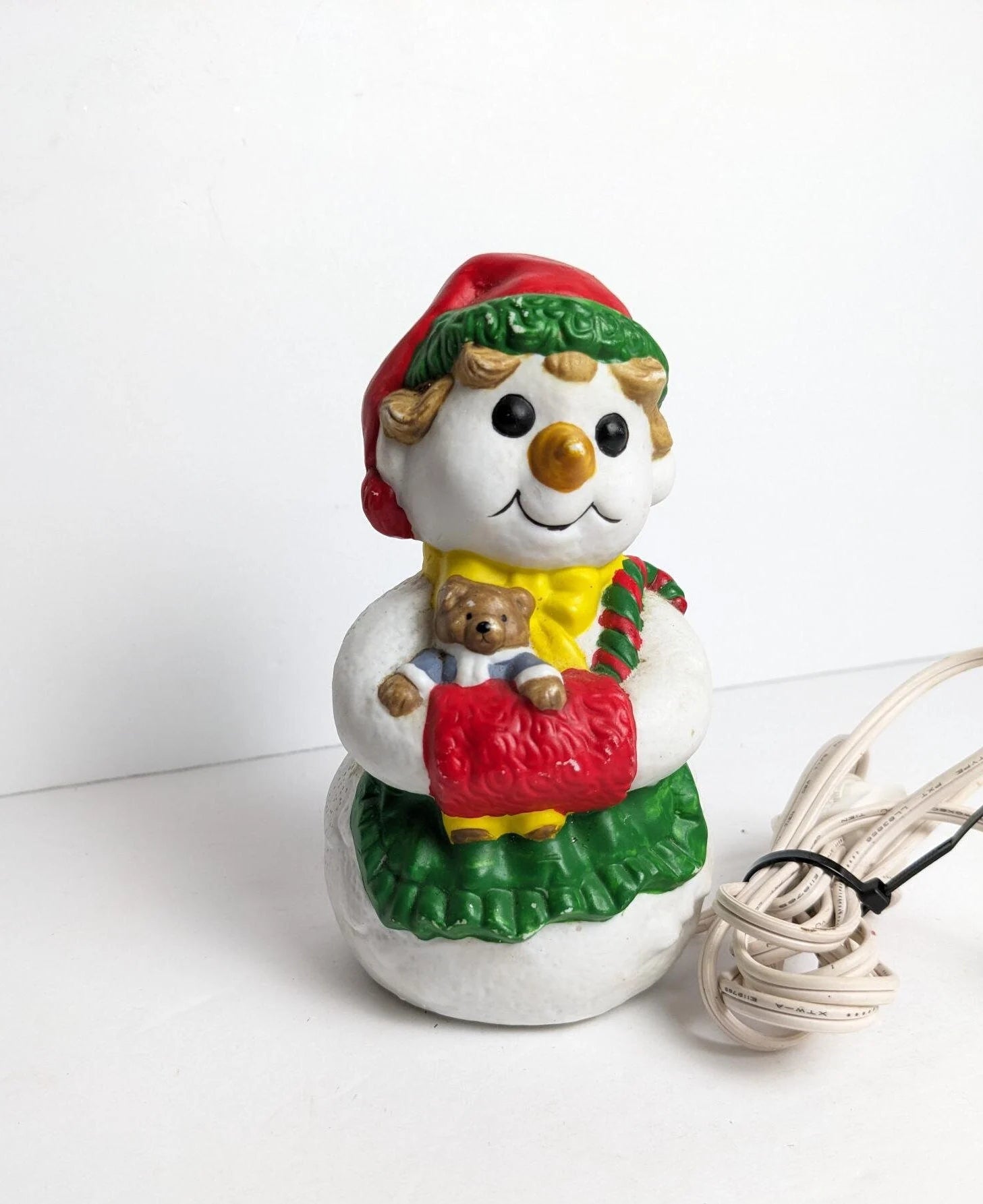 Vintage Ceramic Light Up Snowman