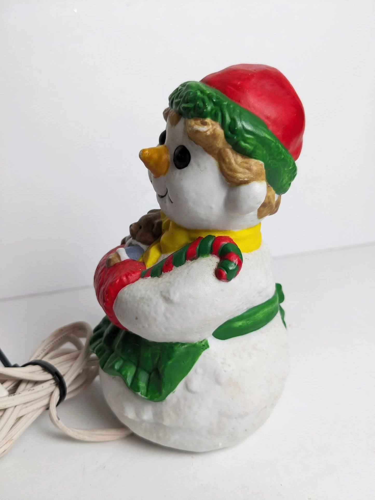 Vintage Ceramic Light Up Snowman