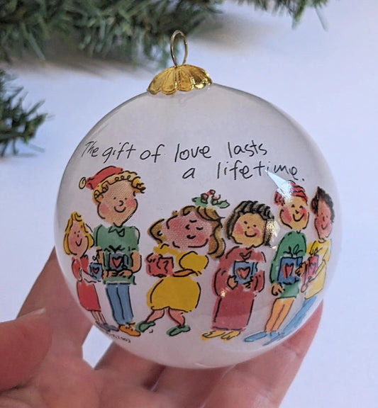 Vintage Sally Huss A Gift of Love Last a Lifetime Christmas Ornament