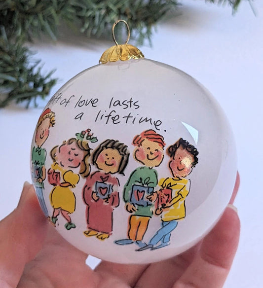 Vintage Sally Huss A Gift of Love Last a Lifetime Christmas Ornament
