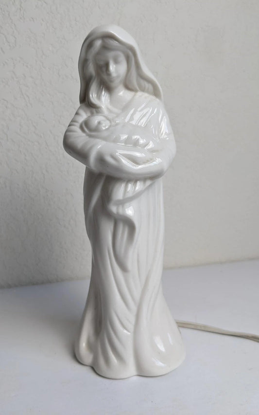 Mother Mary and Baby Jesus Light Up Figurine