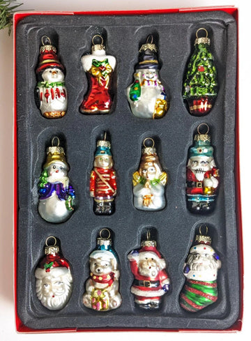 Mini Blown Glass Christmas Ornaments