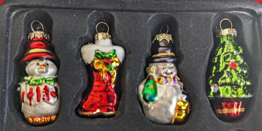 Mini Blown Glass Christmas Ornaments