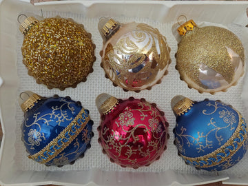 Vintage Krebs Beaded and Glittered Christmas Ornaments